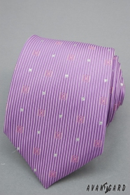 Lila nyakkendő ezüst négyzetekkel