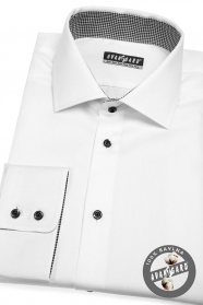 Fehér férfi klasszikus stílusú ing fekete gombokkal