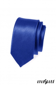 Keskeny slim kék, fényes nyakkendő