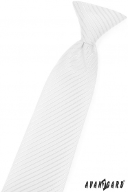 Fehér fiú nyakkendő, fényes csíkkal