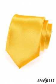 Férfi nyakkendő sárga, fényes