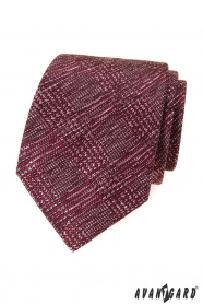 Férfi nyakkendő vörös-szürke mintával