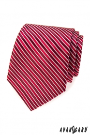 Vörös nyakkendő, bordó csíkkal