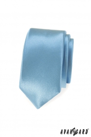Halvány kék, fényes vékony nyakkendő