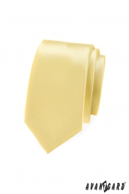 Egyszínű, világos sárga nyakkendő SLIM