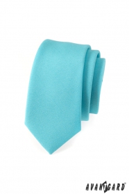 Keskeny nyakkendő, türkiz szín matt