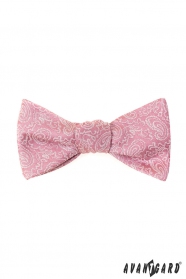 Paisley megkötős csokornyakkendő rózsaszínű + díszzsebkendő