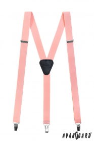 Rózsaszín nadrágtartó Y-alakú 3-csipeszes fogatás