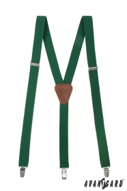 Smaragd Y alakú nadrágtartó bőr középpel és csatokkal - 25mm