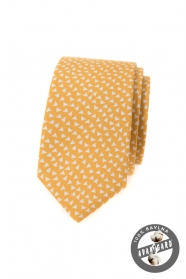 Sárga pamut keskeny nyakkendő háromszöggel