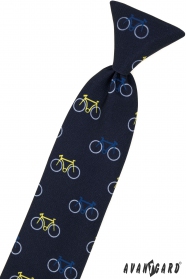 Kék gyerek nyakkendő 31 cm, színes kerékpár