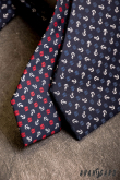 Sötétkék nyakkendő horgonyokkal - szélesség 7,5 cm