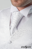 Fehér francia nyakkendő, fényes díszítéssel - uni