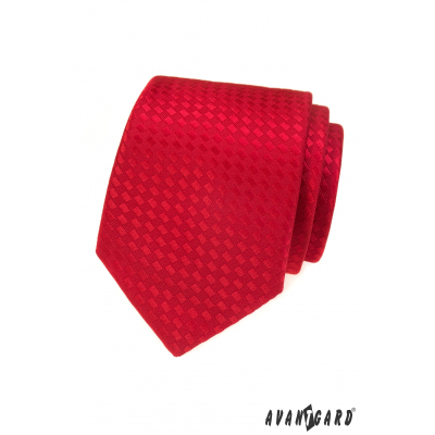 Piros nyakkendő téglalap alakú mintával