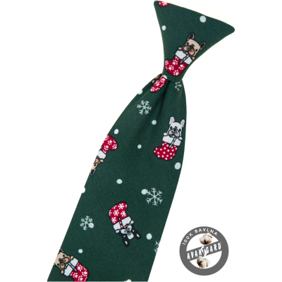 Zöld nyakkendő 44 cm karácsonyi motívummal