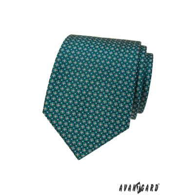 Türkiz árnyalatú mintás nyakkendő