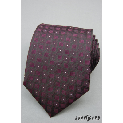 Lila nyakkendő négyzetmintás