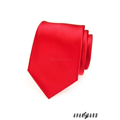 Férfi piros nyakkendő finom csíkokkal