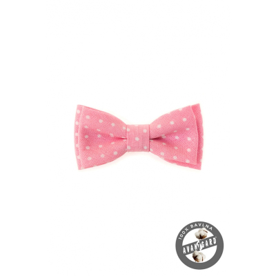 Fiúk rózsaszín nyakkendő, fehér pöttyökkel