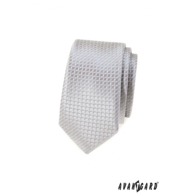 Szürke kockás keskeny nyakkendő