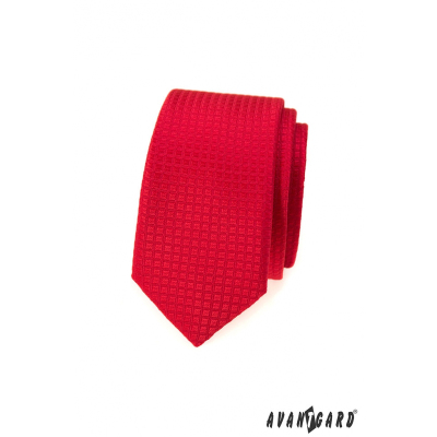 Piros kockás keskeny nyakkendő