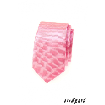 Keskeny Avantgard nyakkendő, rózsaszín kocka