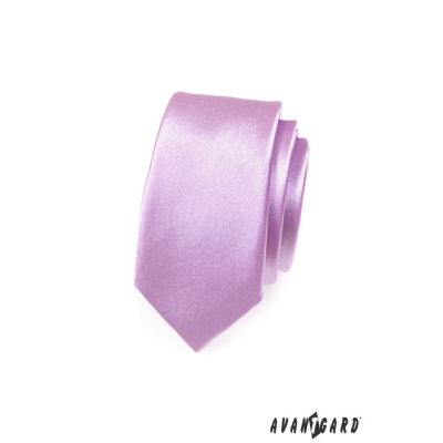 Keskeny nyakkendő, lila fényes
