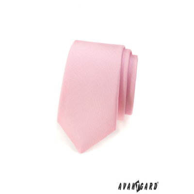 Keskeny nyakkendő matt rózsaszín