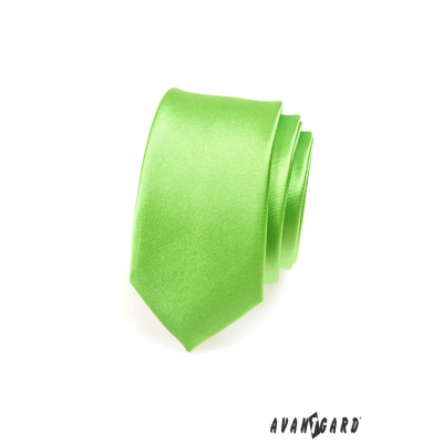 Keskeny zöld nyakkendő, fényes