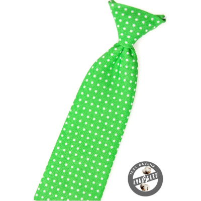 Zöld fiú nyakkendő fehér pontokkal
