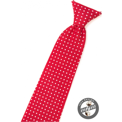 Piros fiú nyakkendő fehér pontokkal