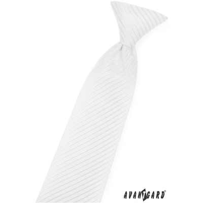 Fehér fiú nyakkendő, fényes csíkkal
