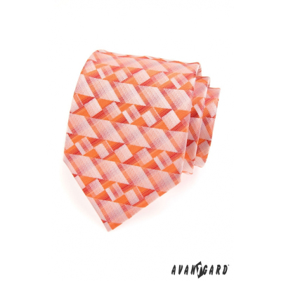 Férfi mintás nyakkendő narancssárga háromszög