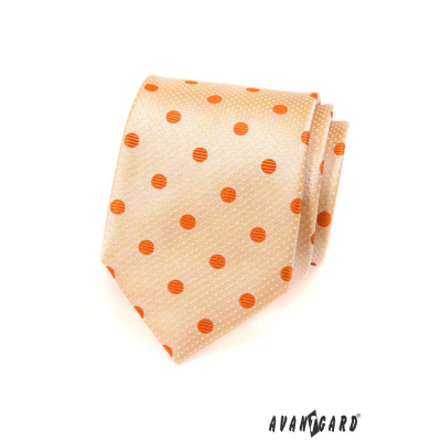 Férfi lazac nyakkendő, narancssárga pontokkal