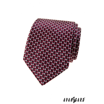 Bordó nyakkendő háromszög mintával