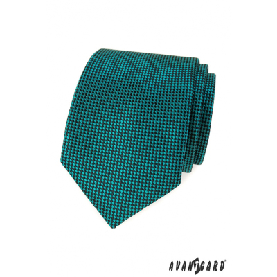 Türkiz nyakkendő fekete négyzetekkel