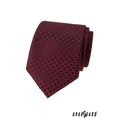 Burgundi nyakkendő fekete mintával