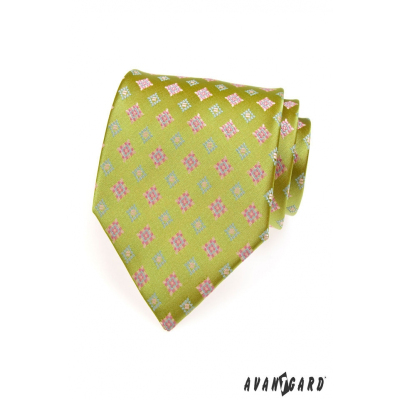 Zöld férfi nyakkendő a mintával