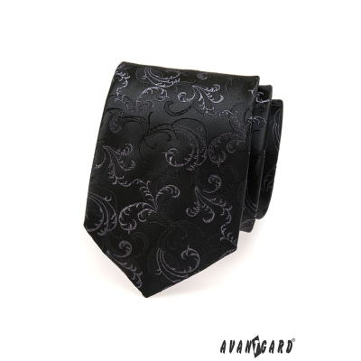 Fekete nyakkendő finom mintázat