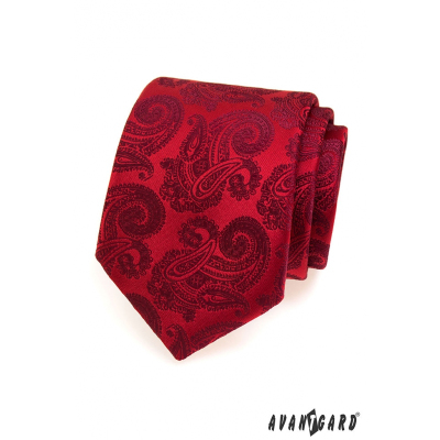 Piros nyakkendő minta paisley