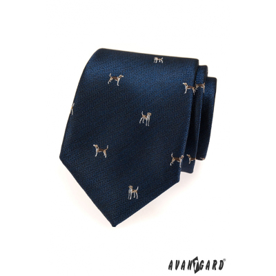 Kék nyakkendő barna kutya