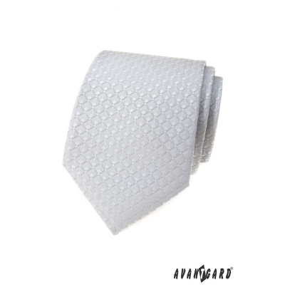 Világosszürke nyakkendő 3D-s mintázattal