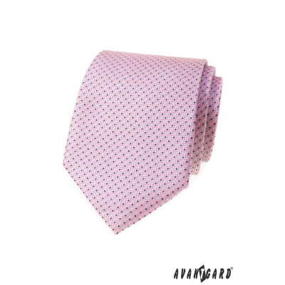 Rózsaszín nyakkendő finom kék mintával