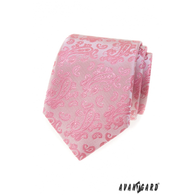 Rózsaszín nyakkendő Paisley mintával
