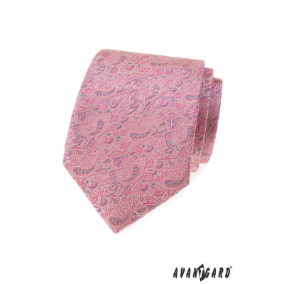 Rózsaszín-szürke Paisley nyakkendő