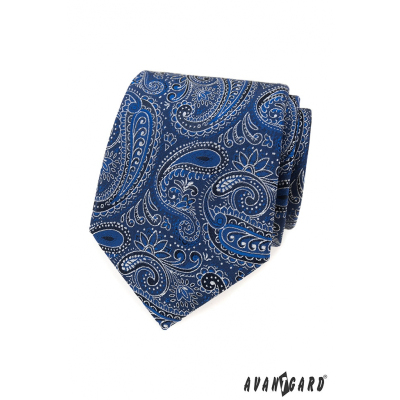 Nyakkendő kék-fehér paisley mintával
