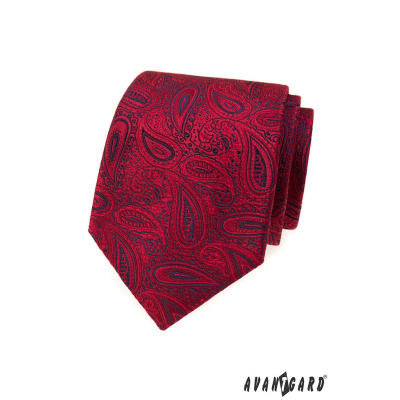 Piros nyakkendő paisley motívummal