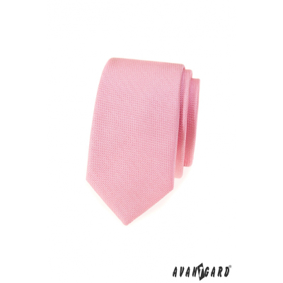 Rózsaszín mintás keskeny nyakkendő