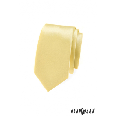 Egyszínű, világos sárga nyakkendő SLIM