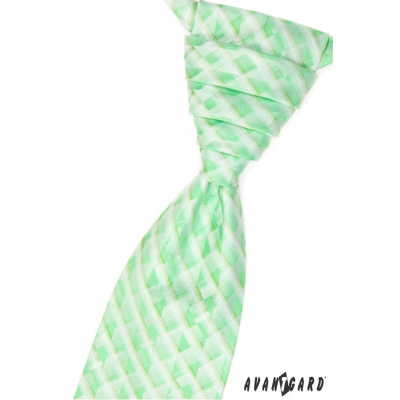 Esküvői nyakkendő díszzsebkendővel, zöld kockás